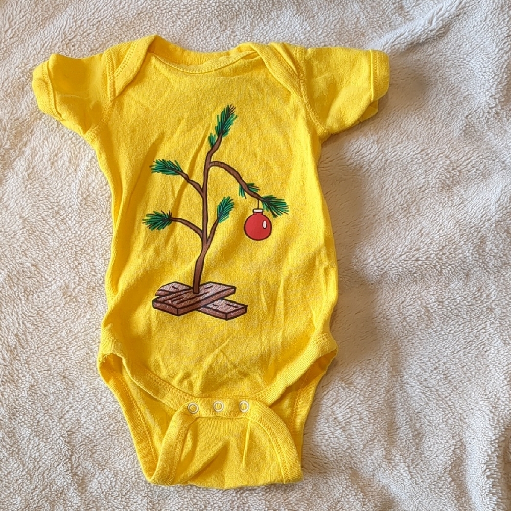 Charlie Brown Christmas Tree Yellow Onsie